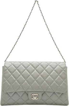 Chanel Pre-owned Matelasse Coco Mark Leather Chain Bag - Dames - Vintage Schoudertas - Grijs - ONE Size - Leer - Vintage