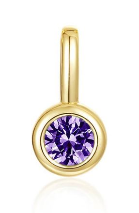 Lafonn Bezel Birthstone Charm Pendant in February - Purple at Nordstrom