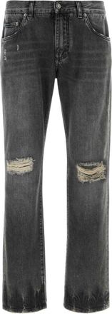 Dolce & Gabbana Dark Grey Distressed Jeans