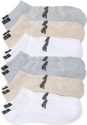 Puma 6-Pack Terry Low Cut Socks in Grey /Oatmeal at Nordstrom Rack, Size 10-13