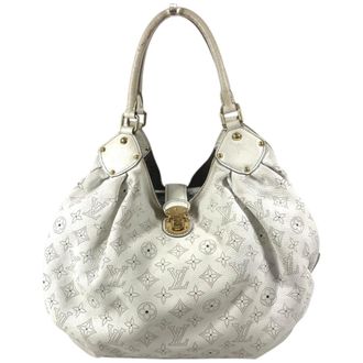 Louis Vuitton White Mahina Leather Leather Handbag Shoulder Bag Tote Bag (Pre-Owned)