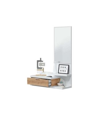 F.R.S. Frs - Mueble Recibidor Loira Acabado Blanco Artik Y Roble Nordish 1,16 Cm (alto) X 0,81cm (ancho) X 0,29 ( Fondo)