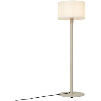 QAZQA Qazqa Moderno L&aacute;mpara De Pie Escandinava Para Exterior Beige Con Pantalla Blanca Ip44 - Mississippi Met&aacute;lica /aluminio /pl&aacute;stico Redonda Adecuado Para