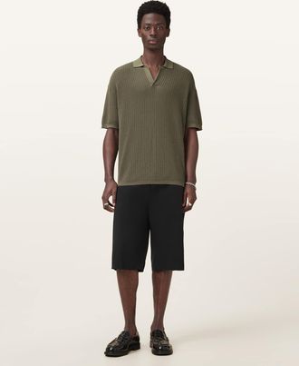 AllSaints Cotton Thoma Short Sleeve Polo Shirt, Size: XXL