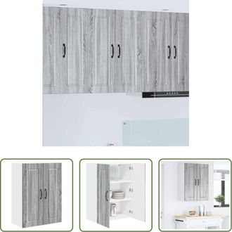 vidaXL Armadietto in legno - Mobile da cucina con lo scaffale Grigio Sonoma 60 x 31 x 80 cm