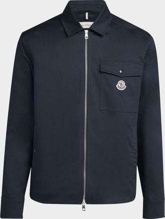 Moncler Men & apos;s Full-Zip Twill Overshirt