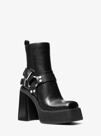 Michael Kors Crosby Leather Platform Moto Boot