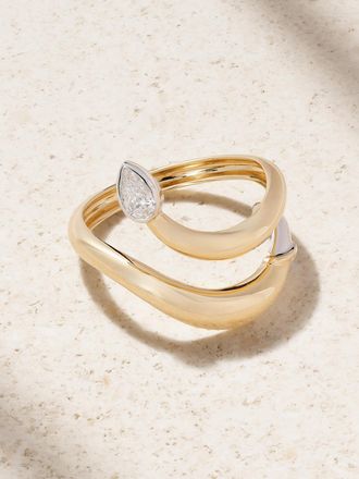 L'atelier Nawbar Anello Piccolo In Oro 18 Carati Con Diamanti Boa