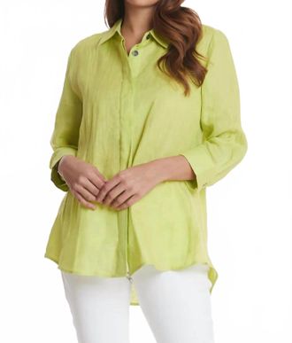 Tyler B&ouml;e Dora Linen Shirt In Wild Lime