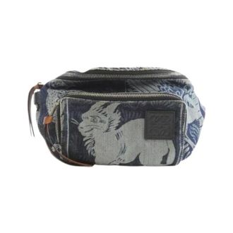 Loewe Pre-owned Belt Bags, female, Blue, Size: ONE SIZE Pre-owned Denim Calf Waist Bag