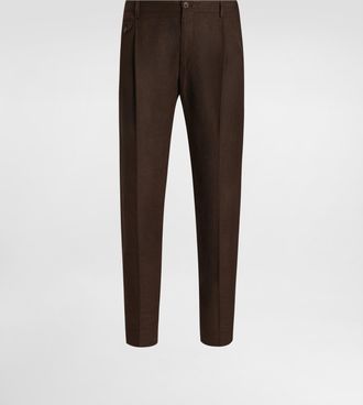Dolce & Gabbana Linen Trousers - Man Pants And Shorts Brown Linen 54