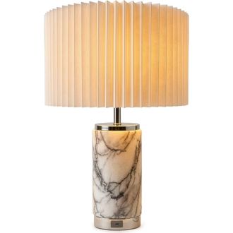 Brightech Arden 17 LED Table Lamp with Pleated Drum Shade, Polished Nickel Finish and USB-C Charging Port at Nordstrom