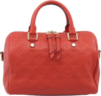 Louis Vuitton Speedy Bandouliere Monogram Empreinte Leather Red Leather Handbag (Pre-Owned)