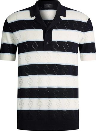 Strellson Polo Shirt met streepjespatroon - Heren - V-hals truien - Veelkleurig - XL - Katoen - Truien & Vesten