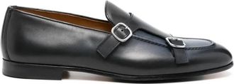 Doucal's Double Buckle Adler Indigo Deco - Heren - Loafers - Zwart - 40 EU - Schoenen