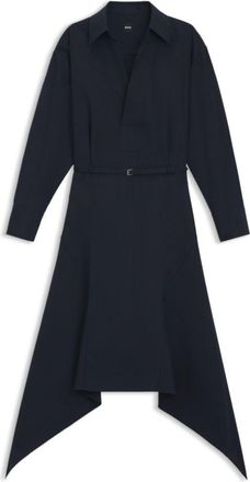 BOSS Cotton-poplin shirt dress with belt