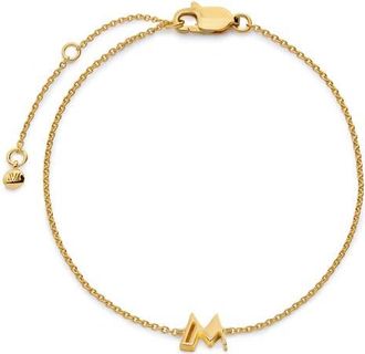 Monica Vinader Initial Chain Bracelet in 18K Gold Vermeil M at Nordstrom