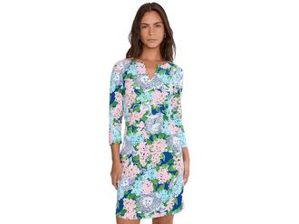 Lilly Pulitzer UPF 50+ Nadine Dress Womens Clothing Starlight Navy Lydia The Lion : XXS, Nylon/Spandex