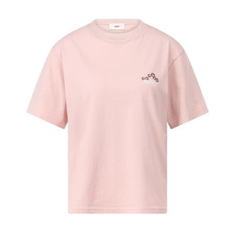 Autry Tops, Dames, Roze, L, T-shirt met rugprint en logo