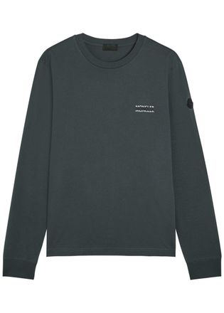 Moncler Logo Cotton T-shirt - Charcoal - XL