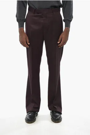 Dior Solid Color Virgin Wool Pants with Belt Loops size 48