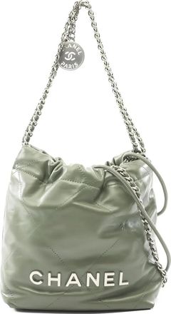 Chanel 2020s mini Chanel 22 quilted leather bucket bag - Green