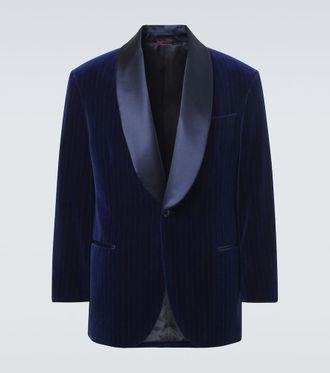 Brunello Cucinelli Pinstripe cotton velvet tuxedo jacket
