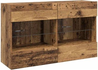 vidaXL Mueble De Tv Montado En La Pared Madera Envejecida Vidaxl