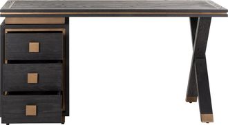 Richmond Interiors Grosser Design Schreibtisch Hunter aus massiver Eiche 150 x 60 cm