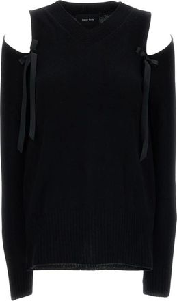 Simone Rocha V-neck Cashmere Jumper - female - Simone Rocha - Cashmere Knitwear - Black - XS - Knitwear
