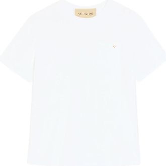 Valentino Garavani Katoenen T-shirt Met VGold - Heren - T-shirts - Wit - S - Katoen - Tops