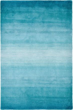 THEKO Alfombra de lana tejida a mano - turquesa - 70x140 cm