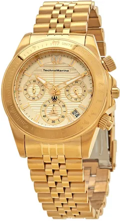 Technomarine Manta Ray Chronograph Quartz Gold Dial Ladies Watch TM-219029