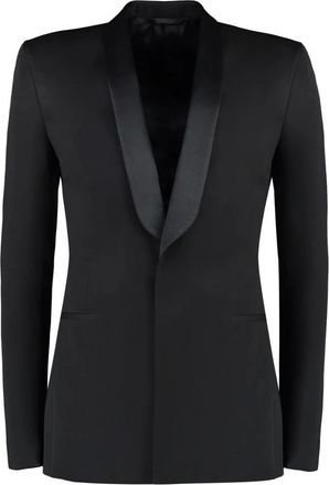 Givenchy Jassen, Heren, Zwart, L, Leer, Extra Fitted Jacket Shawl Lapel