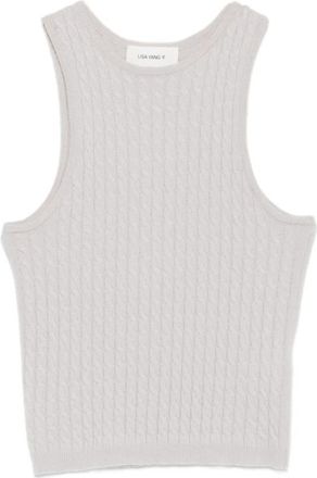 Lisa Yang Ina Ribbed Top - Dames - Tops zonder mouwen - Grijs - S - Tops