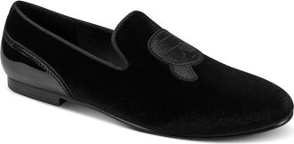 Karl Lagerfeld Velvet Smoking Slipper in Black at Nordstrom Rack, Size 11.5