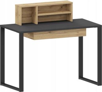 OEM Escritorio Undio Roble Artesano-negro Con Caj&oacute;n Y Estante Tablero 22mm Metal Ufc