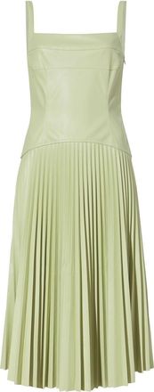 Proenza Schouler faux-leather drop-waist dress - women - Polyester/Polyurethane/Polyester - 4 - Green