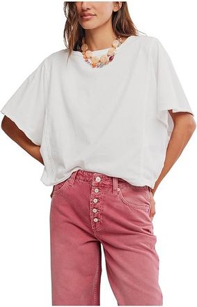 Free People We The Free Next Level T-Shirts Womens Clothing Clean Ivory : LG (Womens 12-14), Cotton