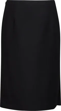 Fendi Womens Pencil Skirt Black Wool And Silk Cotton