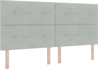 vidaXL Vidaxl - Cama Tipo Box Spring Gris Claro 200 X 200 Cm Terciopelo