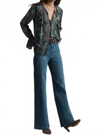 Paige Anessa High Rise Wide Leg Jeans In Written