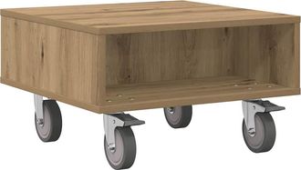 vidaXL Mesa Lateral Con Ruedas Roble Artisan 50,5 X 50 X 30 Cm Vidaxl