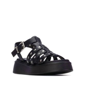 Xti Womens Flat Studded Strap Sandals In Black