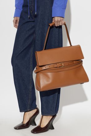 Moschino Leather Handbag Medium, Womens, Brown