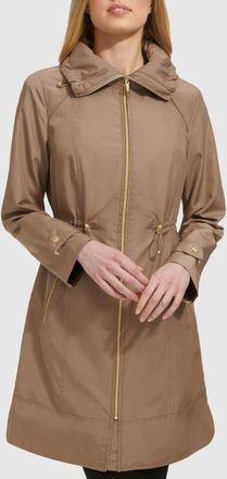 Cole Haan Travel Packable Hooded Rain Jacket in Champagne at Nordstrom, Size X-Small