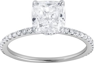 LuvMyJewelry Adeline 14K Gold 2.90 Ct Cushion Lab Grown Diamond Engagement Ring