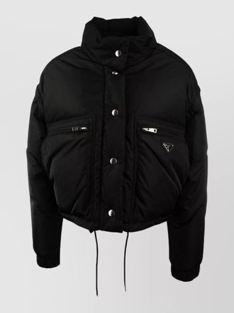 Prada high collar jacket zippered pockets hem