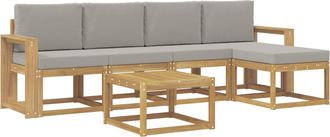 vidaXL Conjunto De Sof&aacute;s De Exterior 6 Uds. Blanco Y Gris Claro Vidaxl