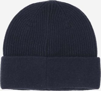 Autry Mens Wool Blend Beanie With Logo Navy Polyacrylic Hat